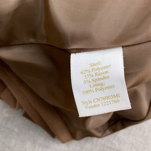 Caslon Skirt Suit Women 6/36 29W x 21L Brown‎ Button Peplum Stretch Classic 2pc - Picture 5 of 16